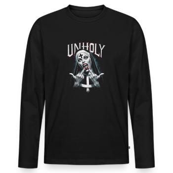 Provocative and expressive – rebellious fashion - Men's Premium Organic Long Sleeve Shirt - black - Front - Nico (187cm)