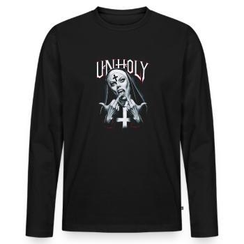 Provocative and expressive – rebellious fashion - Men's Premium Organic Long Sleeve Shirt - black - Front - Nico (187cm)