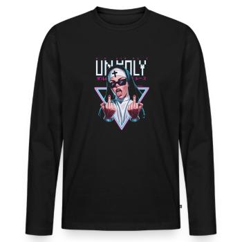 Provocative and expressive – rebellious fashion - Men's Premium Organic Long Sleeve Shirt - black - Front - Nico (187cm)