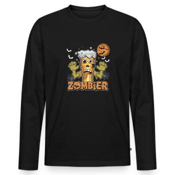 Zombier The perfect design for beer and Halloween - Men's Premium Organic Long Sleeve Shirt - black - Front - Nico (187cm)