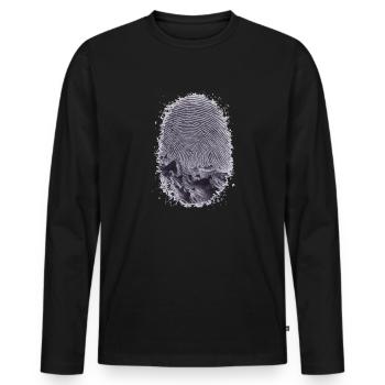 Fingerprint of Mountains Artwork - Men's Premium Organic Long Sleeve Shirt - black - Front - Nico (187cm)