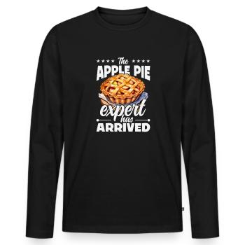 Apfelkuchen Experte Thanksgiving Apfelkuchen Liebhaber - Männer Premium Bio Langarmshirt - Schwarz - Vorne - Nico (187cm)