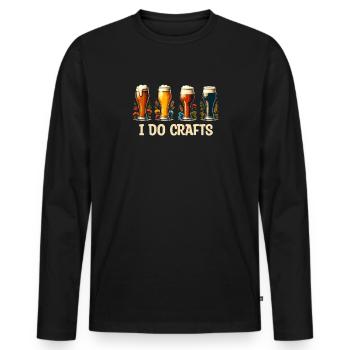 Craftbier Bier Brauen Biersorten Biertrinker - Männer Premium Bio Langarmshirt - Schwarz - Vorne - Nico (187cm)