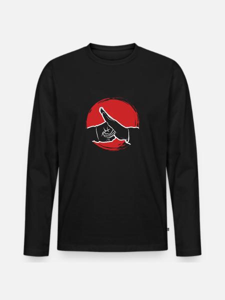kung fu salute Design for a kung fu fan - Männer Premium Bio Langarmshirt - Schwarz