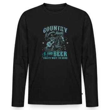 Country music lover that's why i'm here country - Men's Premium Organic Long Sleeve Shirt - black - Front - Nico (187cm)