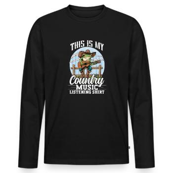Country music lover this is my country music - Men's Premium Organic Long Sleeve Shirt - black - Front - Nico (187cm)