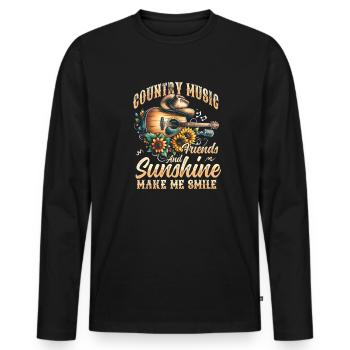 Country music lover ans sunshine country music - Men's Premium Organic Long Sleeve Shirt - black - Front - Nico (187cm)