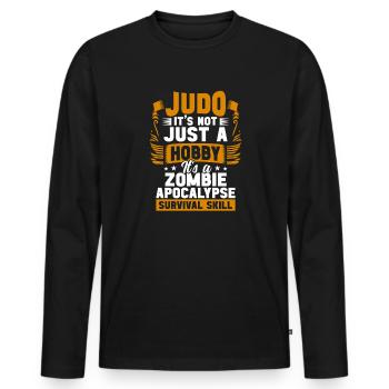 Judo citation drôle de judoka et arts martiaux judo - T-shirt manches longues Premium bio Homme - noir - Devant - Nico (187cm)
