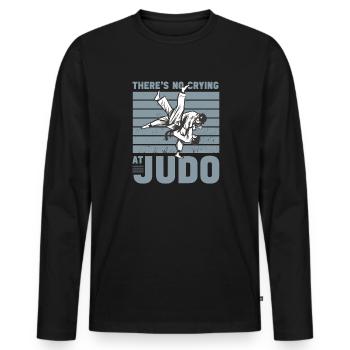 Judo pas de pleurs au judo judoka drôle et martial - T-shirt manches longues Premium bio Homme - noir - Devant - Nico (187cm)