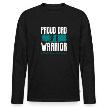 Proud Dad Of A Warrior Addiction Recovery Patient - Men's Premium Organic Long Sleeve Shirt - black - Front - Nico (187cm)