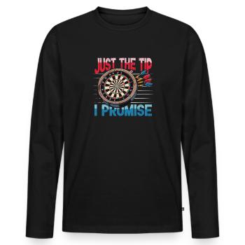 Just the tip funny Dart player and throwing darts - Men's Premium Organic Long Sleeve Shirt - black - Front - Nico (187cm)