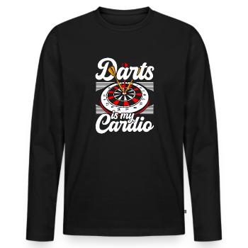 Darts is my cardio throwing darts dartboard - Men's Premium Organic Long Sleeve Shirt - black - Front - Nico (187cm)