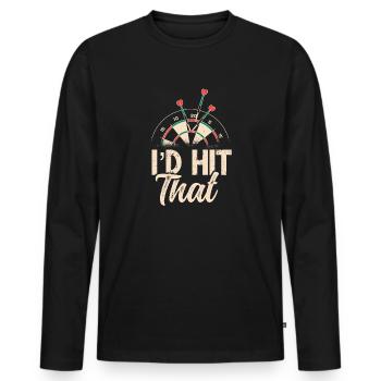 Darts playing i'd hit that throwing bullseye darts - Men's Premium Organic Long Sleeve Shirt - black - Front - Nico (187cm)