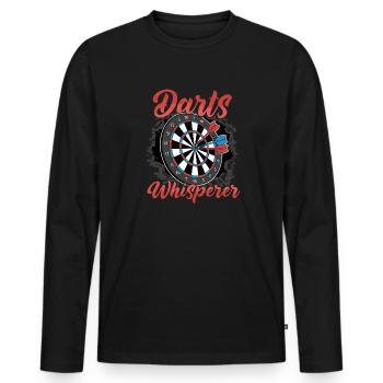 Darts whisperer throwing darts target - Men's Premium Organic Long Sleeve Shirt - black - Front - Nico (187cm)