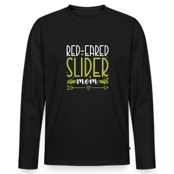 Curseur à oreilles rouges Maman Reptile Tortue de compagnie - T-shirt manches longues Premium bio Homme - noir - Devant - Nico (187cm)
