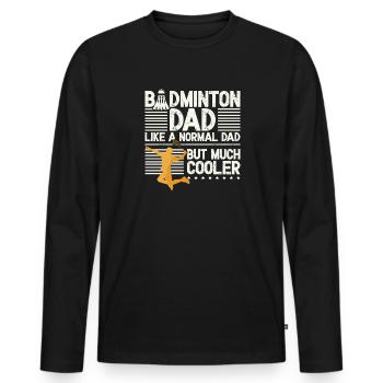 Badmintonspieler Vatertag Badminton Vater - Männer Premium Bio Langarmshirt - Schwarz - Vorne - Nico (187cm)