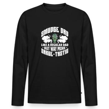 Smudge Dad Like A Regular Dad But Way More - Männer Premium Bio Langarmshirt - Schwarz - Vorne - Nico (187cm)
