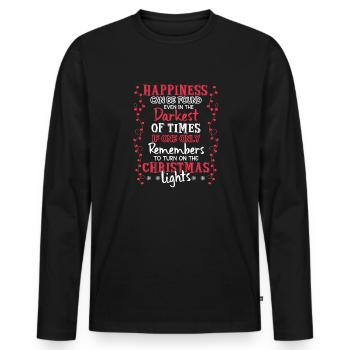 Christmas Turn On The Christmas Lights - Men's Premium Organic Long Sleeve Shirt - black - Front - Nico (187cm)