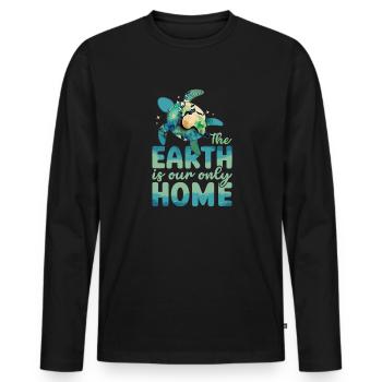 Tag der Erde, dieser Planet ist der Tag unserer heimischen Umwelt - Männer Premium Bio Langarmshirt - Schwarz - Vorne - Nico (187cm)