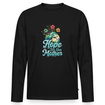 Jour de la Terre, espoir, environnement, célébration du Jour de la Terre - T-shirt manches longues Premium bio Homme - noir - Devant - Nico (187cm)