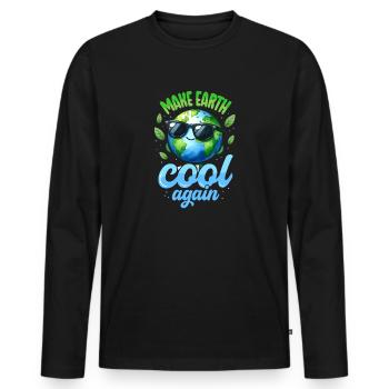 Journée de la Terre : rendez la terre fraîche le 22 avril - T-shirt manches longues Premium bio Homme - noir - Devant - Nico (187cm)