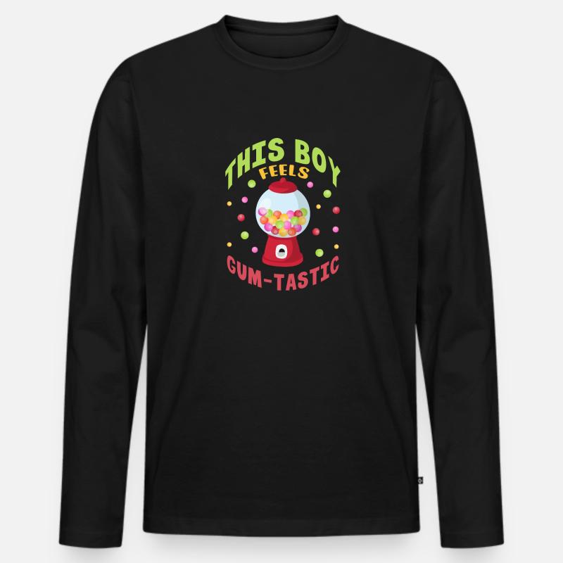 This boy feels gumtastic Design - Männer Premium Bio Langarmshirt - Schwarz