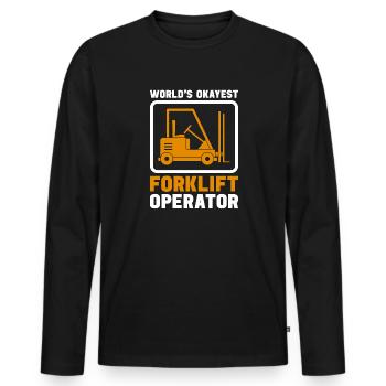 Forklift operator funny forklift driver design - Men's Premium Organic Long Sleeve Shirt - black - Front - Nico (187cm)