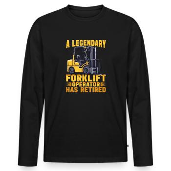 Forklift operator has retired funny forklifting - Men's Premium Organic Long Sleeve Shirt - black - Front - Nico (187cm)
