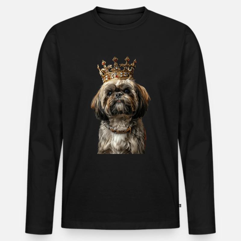 Shih Tzu - Männer Premium Bio Langarmshirt - Schwarz