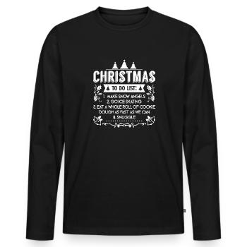Christmas To Do List - Men's Premium Organic Long Sleeve Shirt - black - Front - Nico (187cm)