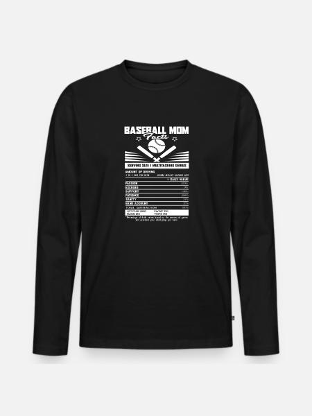 Baseball Mom Facts - Men's Premium Organic Long Sleeve Shirt - black