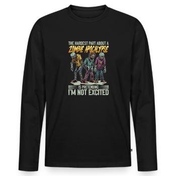 Zombie Halloween The Hardest Part About a Zombie - Männer Premium Bio Langarmshirt - Schwarz - Vorne - Nico (187cm)