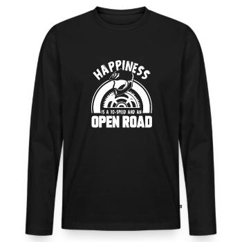 Bicycle Bicycle Happiness - Men's Premium Organic Long Sleeve Shirt - black - Front - Nico (187cm)
