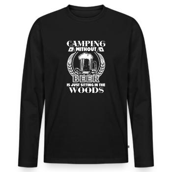 Camping Without Beer - Men's Premium Organic Long Sleeve Shirt - black - Front - Nico (187cm)