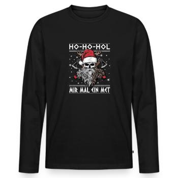 Ho Ho Prenons un hydromel - T-shirt manches longues Premium bio Homme - noir - Devant - Nico (187cm)