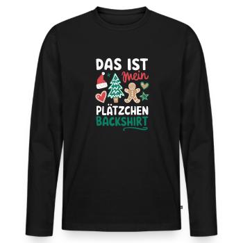 Cookie Baking Shirt Funny Christmas Design - Men's Premium Organic Long Sleeve Shirt - black - Front - Nico (187cm)