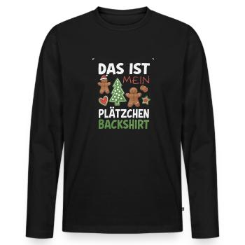 Cookie Baking Shirt Funny Christmas Design - Men's Premium Organic Long Sleeve Shirt - black - Front - Nico (187cm)