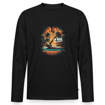 Fa-Thor Chillout Vibes – Entspannen wie ein Gott - Männer Premium Bio Langarmshirt - Schwarz - Vorne - Nico (187cm)