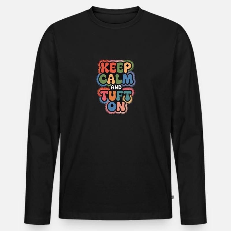 Diy-teppich Lustiger Teppich Tufting - Männer Premium Bio Langarmshirt - Schwarz