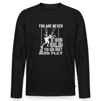Paragliding Go Out And Play Paragliding - Men's Premium Organic Long Sleeve Shirt - black - Front - Nico (187cm)