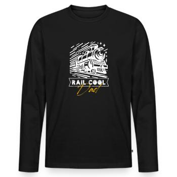rail cool dad Design for a railroad models - Men's Premium Organic Long Sleeve Shirt - black - Front - Nico (187cm)