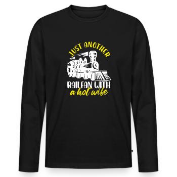 juste un autre railfan avec une femme sexy Design - T-shirt manches longues Premium bio Homme - noir - Devant - Nico (187cm)