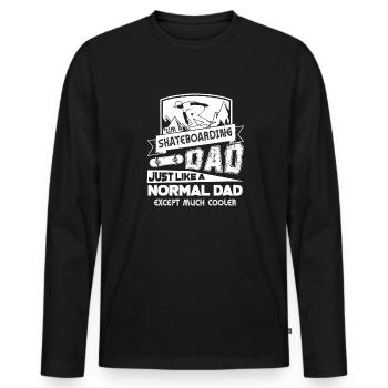 Skateboarding Dad Is Cooler - Men's Premium Organic Long Sleeve Shirt - black - Front - Nico (187cm)