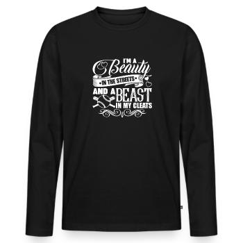 Softball I am A Beast In My Cleats - Men's Premium Organic Long Sleeve Shirt - black - Front - Nico (187cm)