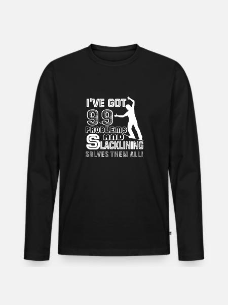 Slacklining Solves All Problems - Men's Premium Organic Long Sleeve Shirt - black