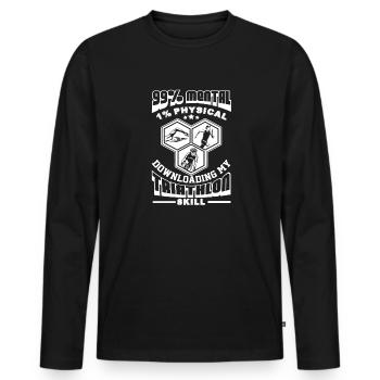Downloading My Triathlon Skill - Men's Premium Organic Long Sleeve Shirt - black - Front - Nico (187cm)