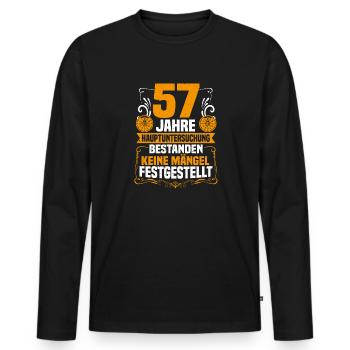 57 Jahre Hauptuntersuchung 57. Geburtstag - Männer Premium Bio Langarmshirt - Schwarz - Vorne - Nico (187cm)