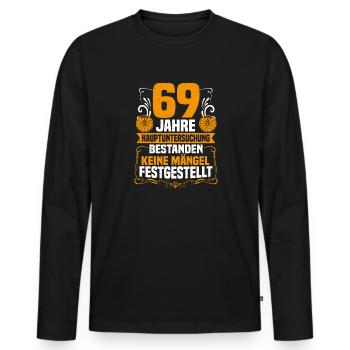 69 years of general inspection 69th birthday - Men's Premium Organic Long Sleeve Shirt - black - Front - Nico (187cm)
