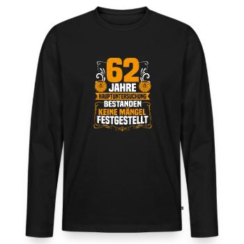 62 years of general inspection 62nd birthday - Men's Premium Organic Long Sleeve Shirt - black - Front - Nico (187cm)