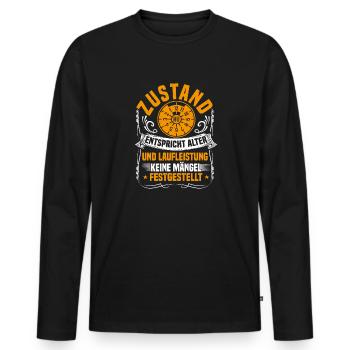 Condition corresponds to age & mileage Birthday - Men's Premium Organic Long Sleeve Shirt - black - Front - Nico (187cm)